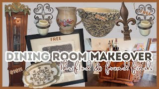 DINING ROOM MAKEOVER + DECORATE WITH ME w/ Thrifted Decor & items from the TRASH!