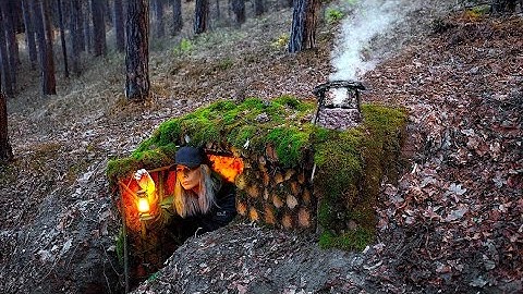 Building a Warm & Cozy Survival Dugout Cave | Secret Shelter & Bushcraft Skills
