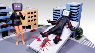 Making TV Woman Save TV Man from Electric Saw  [ Skibidi Toilet ] - Polymer Clay Diorama