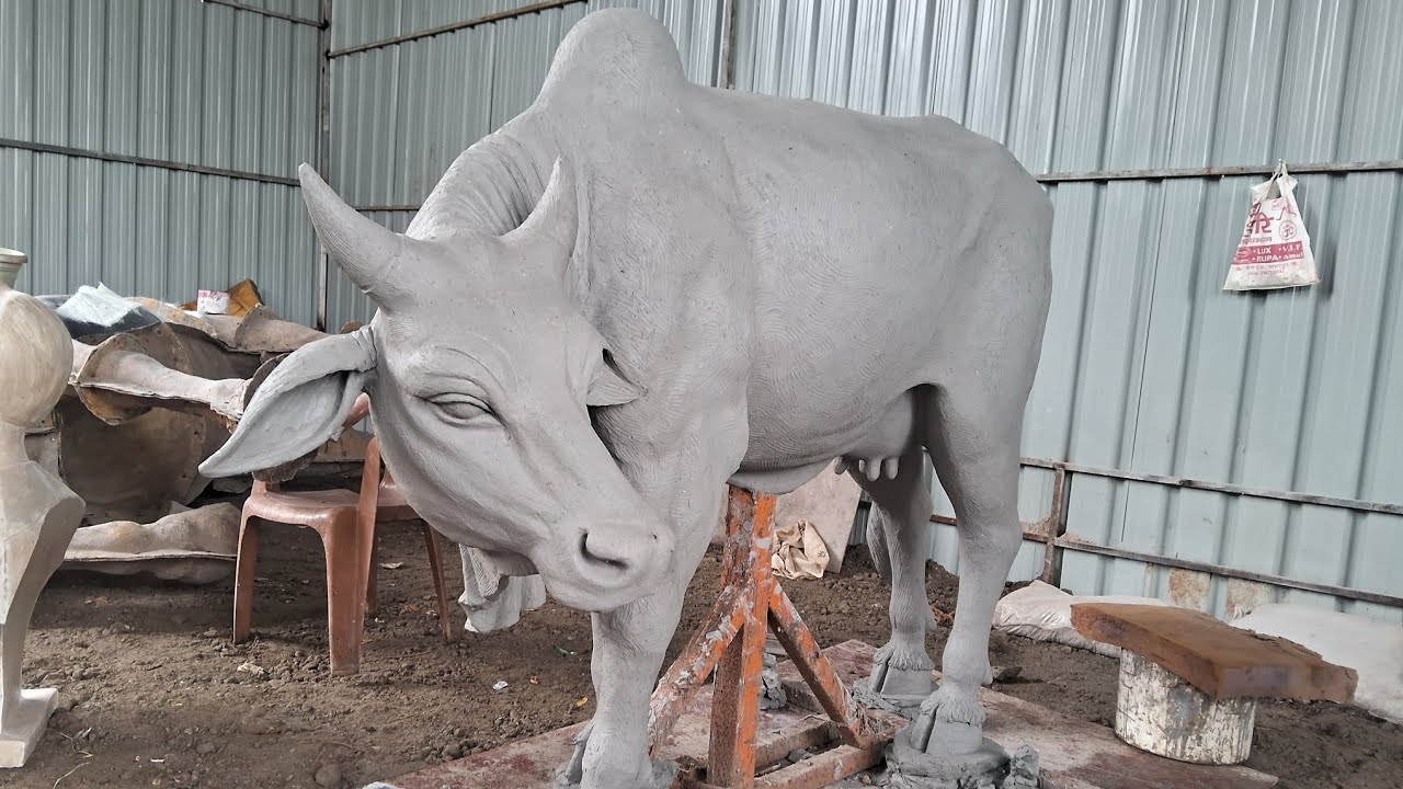 Life size गाय # मातीकाम प्रोसेसे **तसेच फायबर मोल्ड  प्रोसेस...#creative art
