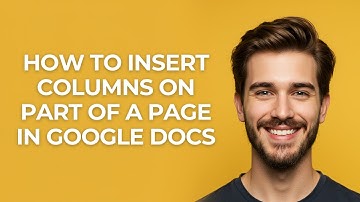 How To Insert Columns On Part Of A Page In Google Docs - GUIDE!