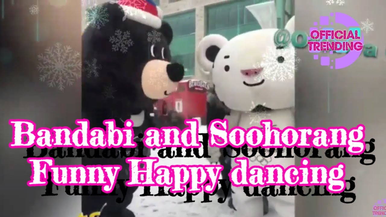 PyeongChang 2018 Paralympic Mascot Bandabi and Soohorang Happy dancing ...