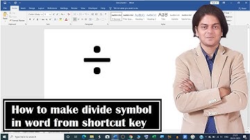 how to make divide symbol in word | how to type the division symbol