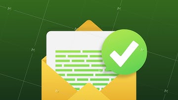 Opened envelope and document with green check mark. Verification email. Motion graphics