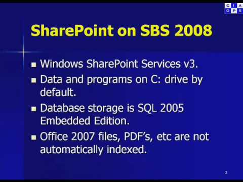 Introduction to SharePoint on SBS 2008 - Part 1