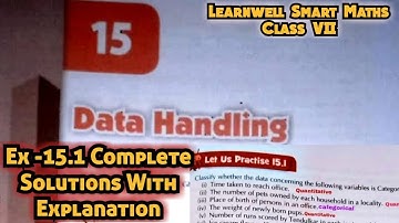 Learnwell smart Maths Class 7 Unit 15 Ex 15.1 Solutions|Class 7 learnwell maths Ex 15.1 Solution Pdf
