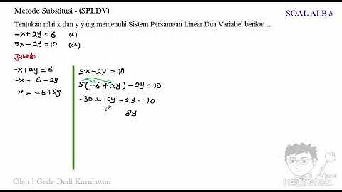 SPLDV - 5 Metode Substitusi (Contoh 2)
