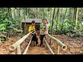 Build a Bamboo outdoor Toilet with my sister - live in my bamboo house off the grid |  Ep.43