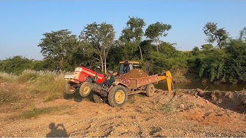 JCB 3DX Yuvo  Mahindra 575 !! Tracter Raeti Loading] Swaraj #Tractor, Mud, How #JCB Load #JohnDeere!