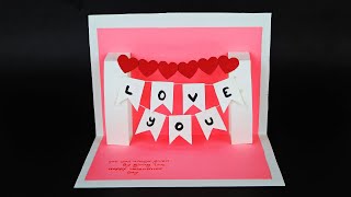 How to make Valentine's Day Pop Up Card | DIY Valentines Day Card | Handmade Card Tutorials |