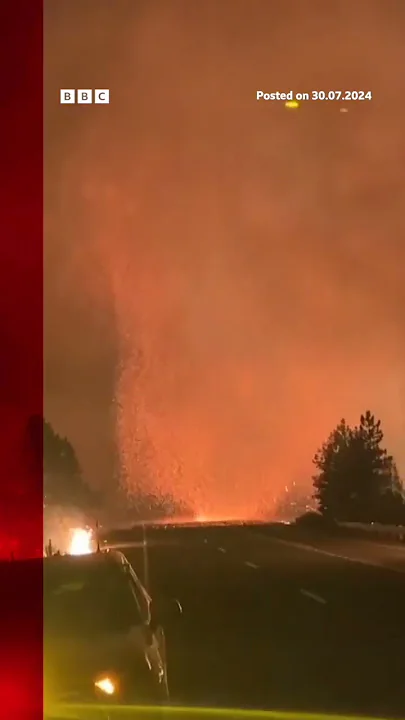 ‘Fire devils’ spotted as California wildfire doubles in size. #ParkFire #Wildfire #BBCNews