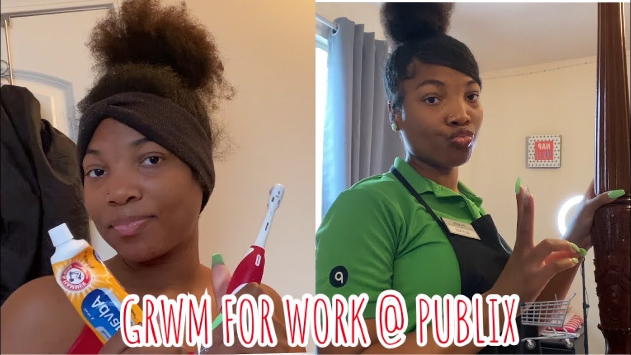 GRWM FOR WORK @ PUBLIX... (rushing edition !) - YouTube