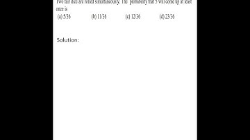 Two fair dice are rolled simultaneously. probability that 5 will come up at least once is #shorts