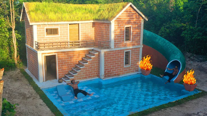 120 Days Building Underground two-story House with water Slide To Swimming Pool