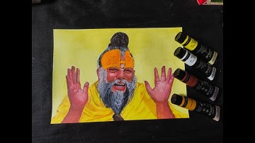 Premanand ji maharaj Drawing, How To Draw Premanadji Maharaj, colour Tutorial, Step By Step