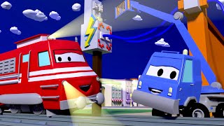 Поезд Трой -  Авто подъёмник Чак чинит линию электропередач - детский мультфильм