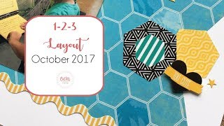 Toil and Trouble Halloween 1-2-3 Scrapbook Sketch and Layout - October 2017