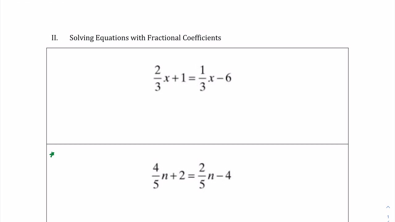 solve equations with variables on both sides fractional coefficients calculator