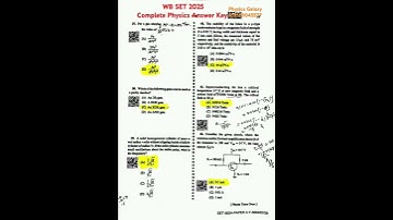 Answer Key|WB SET 2025 #answerkey #wbset #set #physics #shorts #net #gate #iitjam #physicsgalaxy