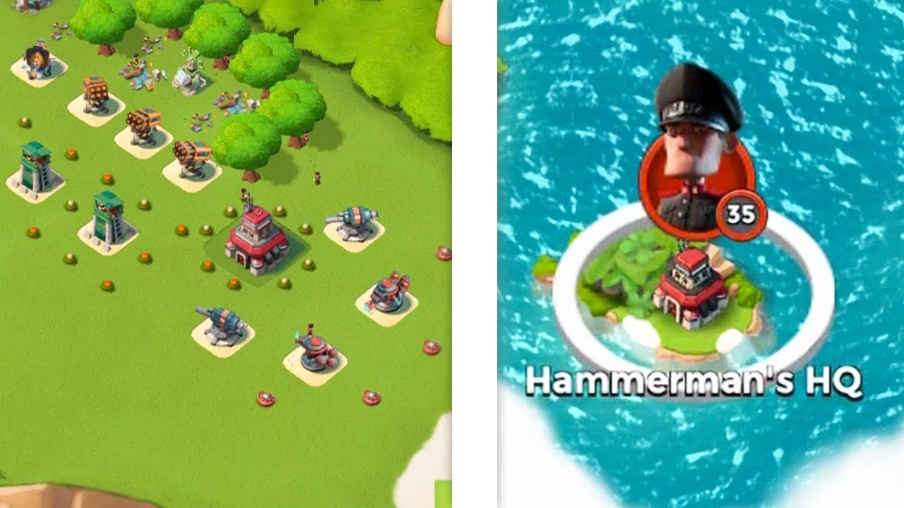 Boom Beach DEFEATING Hammerman HQ 35! YouTube