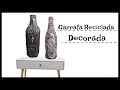 DIY - GARRAFA DECORADA COM MASSA DE TEXTURA