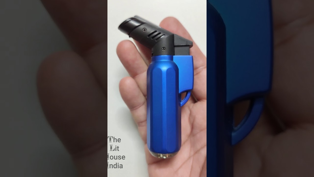 OG Metallic Blue Big Cylinder shape Premium Pocket Cigarette Bong Lighter PC The Lit House India.