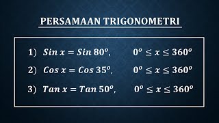 Cara mudah persamaan trigonometri