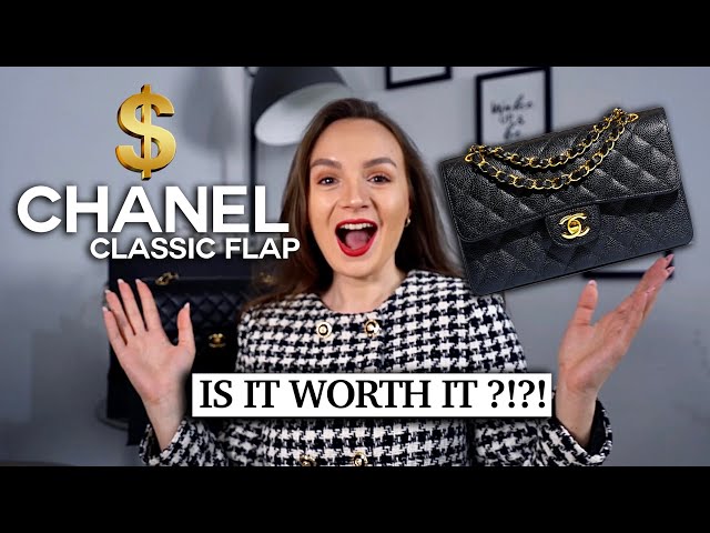 Chanel Medium Classic Black Caviar Gold hdw