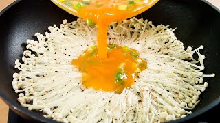 Enoki Mushroom Egg Recipe :: Enoki Mushroom Omelette