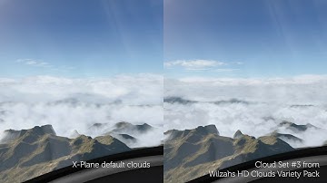 [X-Plane 11] Cloud Comparison – default clouds + Wilzahs HD Cloud Set #3, side-by-side