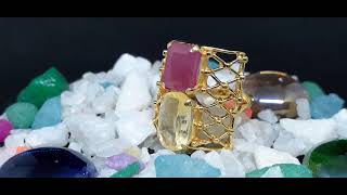 Amazing Combination Of Ruby and Yellow Sapphire Gemstone