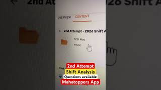 Shift Analysis Questions of 2nd Attempt available on MahaToppers App #dsmsteam #mhtcet2026