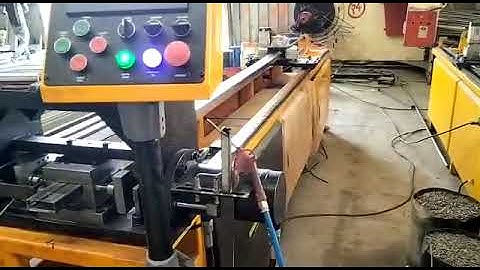 Automated Pipe Punching Line - Reliance Retail Uprights. 80x30 pipe punching.