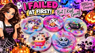 Halloween Resin Coasters FAILED at First… But I Refused to Give Up! 🎃👻