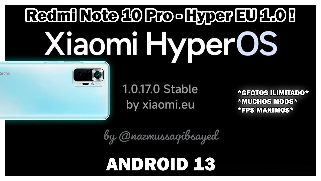 Redmi Note 10 Pro - Hyper EU 1.0  LLEGA ACTUALIZADA ! SUPER ESTABLE Y FRIA !