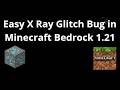 Easy X Ray Glitch Bug in Minecraft Bedrock 1.21 - X Ray Without Mods