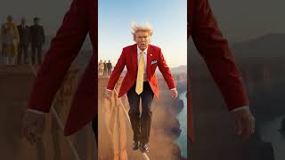 World Leaders Tightrope Battle: Trump Gets Trapped in Net! 🏜️😂 Funny AI Parody #trump #funny #comedy