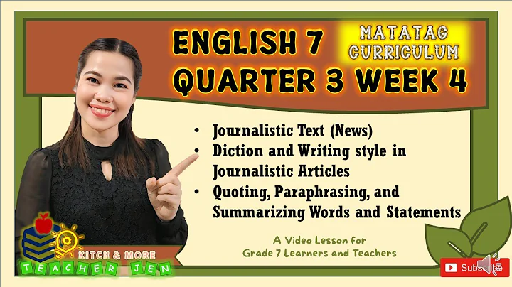 Journalistic Texts | News | ENGLISH 7 | QUARTER 3 | Week 4 | MATATAG Curriculum