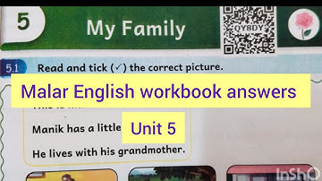 Unit 5 My family/Malar workbook answers English Ennum Ezhuthum 25-26 class 3 Term 1