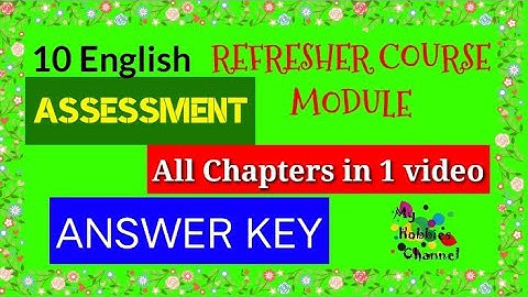 10th English Refresher Course Module Answer Key ||My Hobbies Channel
