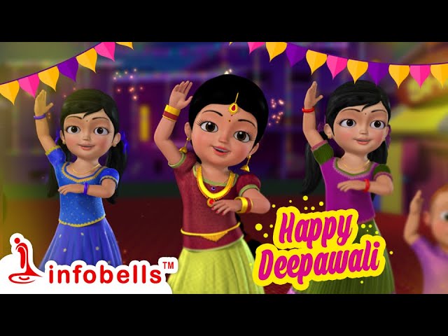 Happy Deepavali Kids Songs - ఆనందాన్ని తెచ్చిపెట్టింది | Telugu Rhymes for Children | Infobells class=