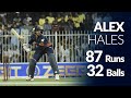 Alex Hales unbeaten 87 from 32 balls