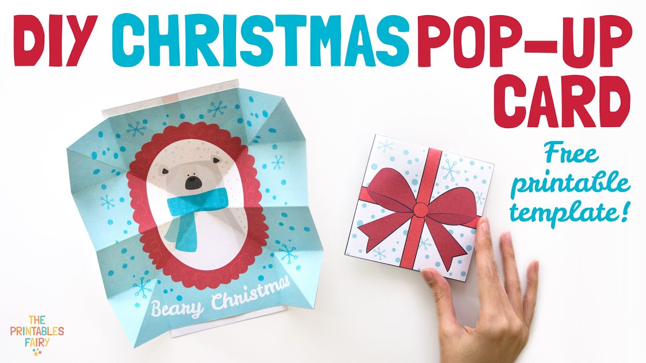 Christmas Pop Up Card (Free Printable Template) - The Printables Fairy Within Pop Up Card Templates Free Printable