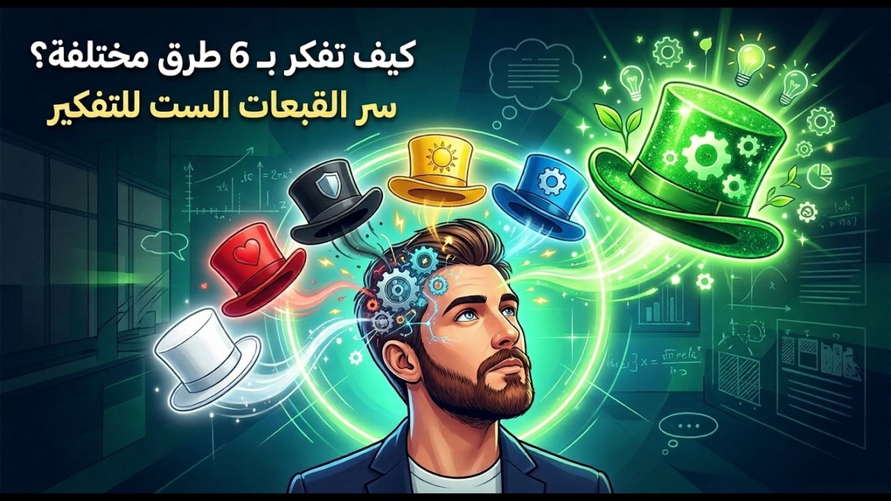 ملخص كتاب التفكير الجانبي: 6 قبعات و6 تقنيات لتصبح عبقرياً في حل المشكلات.