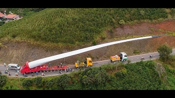 VẬN CHUYỂN CÁNH QUẠT GIÓ ĐẦU TIÊN LÊN CẦU ĐẤT, ĐÀ LẠT LẦM ĐỒNG.