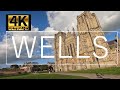 Wells england  united kingdom 1 hour walking tour in 4k