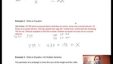 Writing and Interpreting Equations