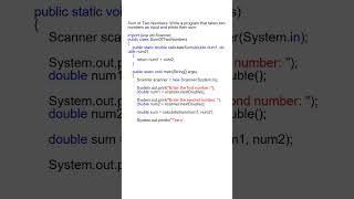 Java Program to Calculate the Sum of Two Numbers
