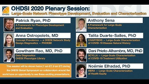 OHDSI2020 Plenary Session: Large Scale Network Phenotype Development, Evaluation & Characterization