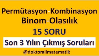 YKS | SON 3 YILIN ÇIKMIŞ SORULARI #kombinasyon #permütasyon #binomaçılımı #olasılık #çıkmışsorular